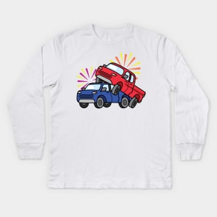 Two Trucks Kids Long Sleeve T-Shirt